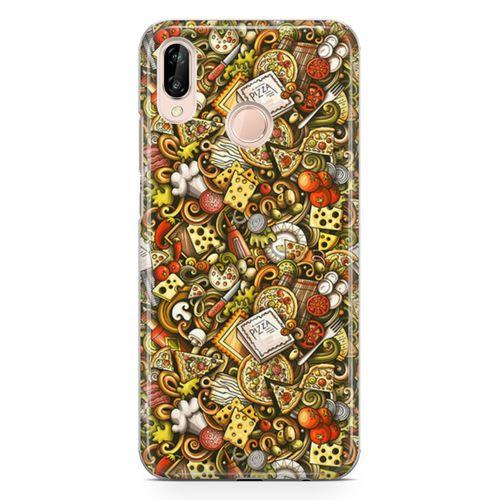 Huawei Nova 3e Kılıf Doodle Restaurant Arka Kapak Koruma Desenli Full Koruyucu