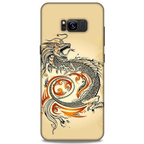 Samsung Galaxy S8 Plus Kılıf Dragons (27) Tasarımlı Kılıf Siyah Ejderha Dövmesi