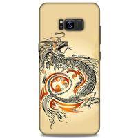 Samsung Galaxy S8 Plus Kılıf Dragons (27) Tasarımlı Kılıf Siyah Ejderha Dövmesi