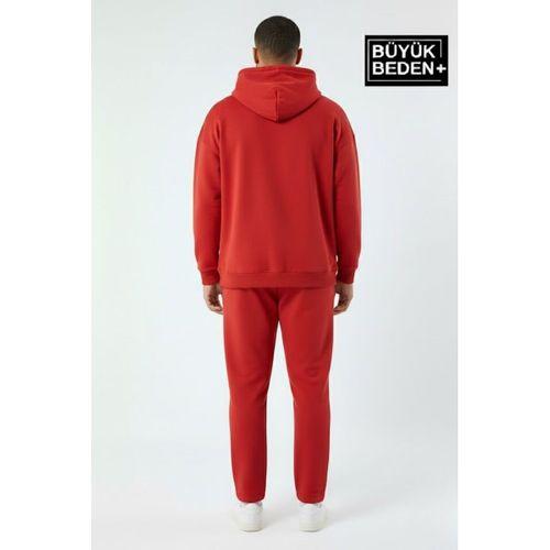 Erkek Büyük Beden Kapşonlu ince Sweatshirt SPR24BSW57