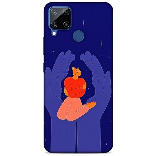 Oppo Realme C15 Kılıf Depresyon (7) Telefon Kılıfı Koyu Kahverengi