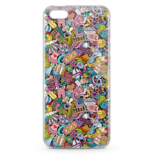 Apple iPhone SE Kılıf Kız Bebek Giyim Doodle Arka Kapak Koruma Desenli Full Koruyucu