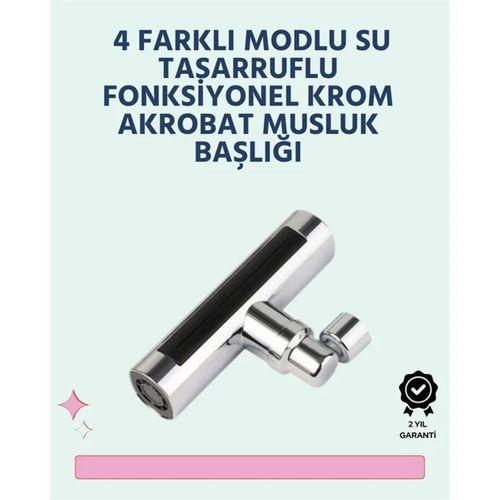 Krom Kaplamalı Çok Fonksiyonlu Musluk Başlığı | Paslanmaz Malzeme