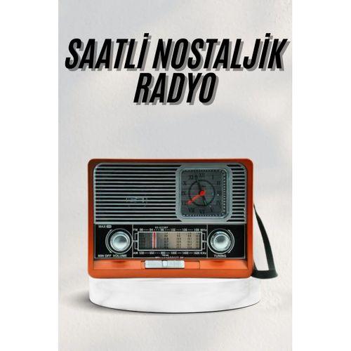 Vintage Nostaljik Radyo Aux Usb Sd Kart Girişli Şarjlı Bluetooth Bağlantılı