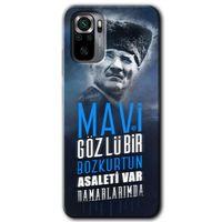 Redmi Note 10 Kılıf HD Desen Baskılı Arka Kapak - Bozkurt Atatürk + Kırılmaz Cam