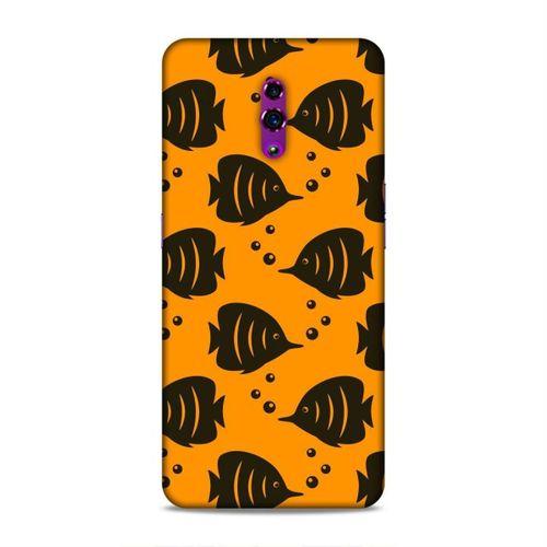 Oppo Reno Kılıf Sari Siyah Baliklar Arka Kapak Silikon Koruma Full Koruyucu