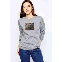 Stalker Alta Silik Yazı Baskılı Gri Kadın Sweatshirt