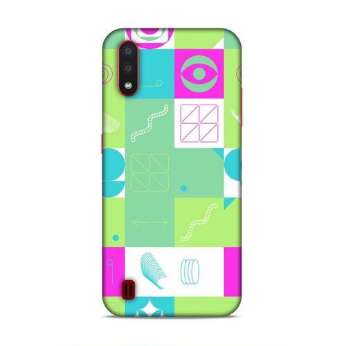 Samsung Galaxy A01 Uyumlu Kılıf Insomnia (30) Silicone Case Pembe Yeşil
