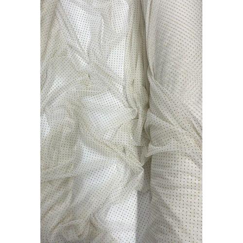 Yağmur Damlası Simli Abiye Elbise Şallık Tül Kumaş Ekru 12