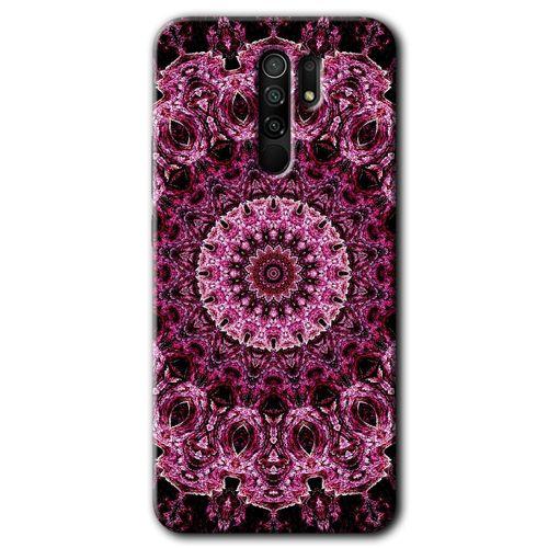 MRCİLETİSİM Xiaomi Redmi 9 Kılıf HD Desen Baskılı Arka Kapak+Temperli Cam - Mandala Patterns Kaleidoscope