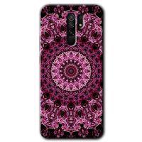 MRCİLETİSİM Xiaomi Redmi 9 Kılıf HD Desen Baskılı Arka Kapak+Temperli Cam - Mandala Patterns Kaleidoscope