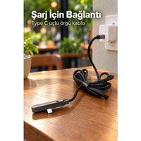 Standlı Şarj Kablosu Çift Type C Bağlantılı