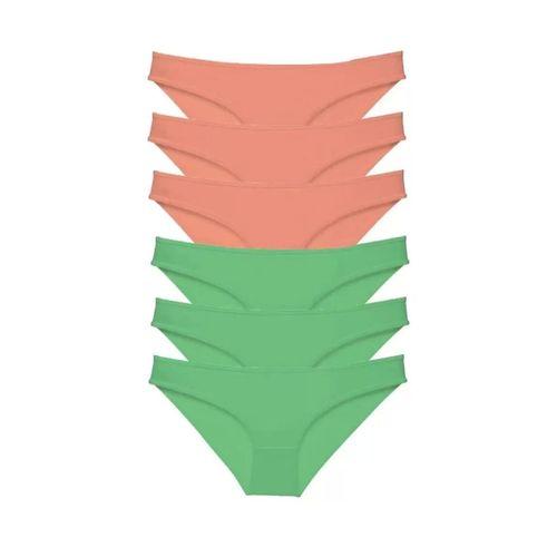 6 Adet Eko Set Likralı Kadın Slip Külot Pudra Fuşya