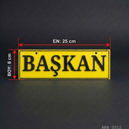 Başkan Kamyon ve Araba Ön Cam Yazısı Vantuzlu 25cmx8cmx4mm