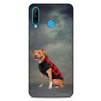 Huawei P30 Lite Kılıf Köpek Kıyafetleri (31) TPU Kılıf Pitbull Yelek