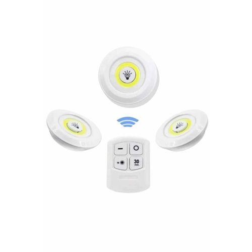 Dolap Işığı Mutfak Rafı Işığı Uzaktan Kumandalı 3 Lü Spot Led Lamba
