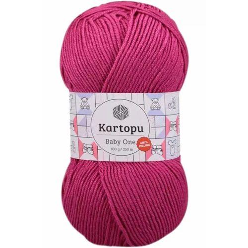 1 Adet Baby One Tüylenmeyen El Örgü İpi Yünü Fuşya K245