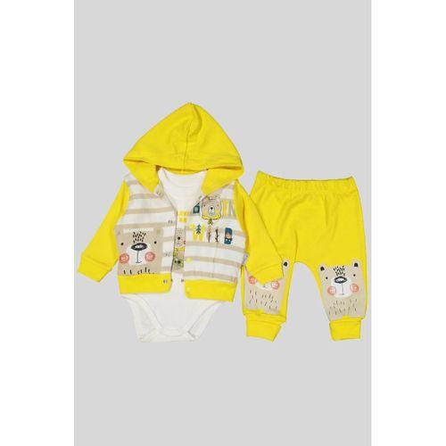 Kamp Desenli Kapüşonlu % 100 Pamuk Erkek Bebek Takımı