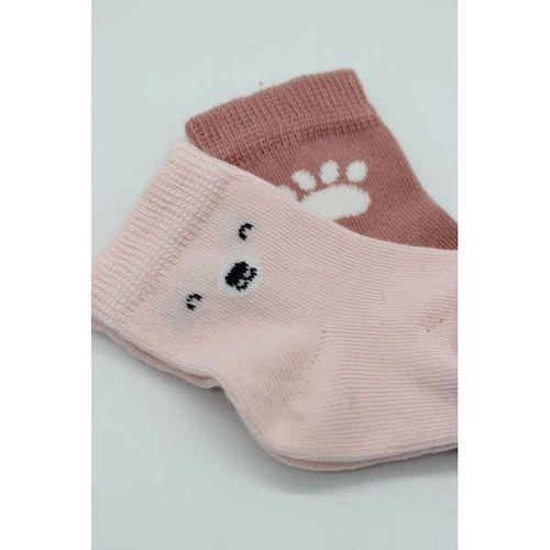 Bistyle Bistyle Bear Penye Soket Çorap 2'Li BS10116 Pembe