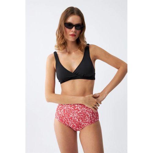 Kadın Pedli Yüksek Bel Bikini Takımı - Siyah