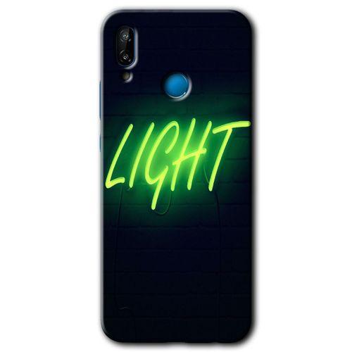 MRCİLETİSİM Huawei P20 Lite Kılıf HD Desen Baskılı Arka Kapak + Temperli Cam - Neon İnscription