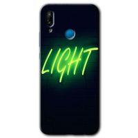 MRCİLETİSİM Huawei P20 Lite Kılıf HD Desen Baskılı Arka Kapak + Temperli Cam - Neon İnscription