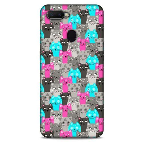 Lopard Oppo Ax7 Uyumlu Kılıf Kediler (7) Telefon Kılıfı Pembe Mavi Gri