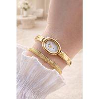 Essence Çelik Kordon Kararma Yapmaz 3 Atm Suya Dayanıklı Kadın Kol Saati + Bileklik VS.BLKT.0824