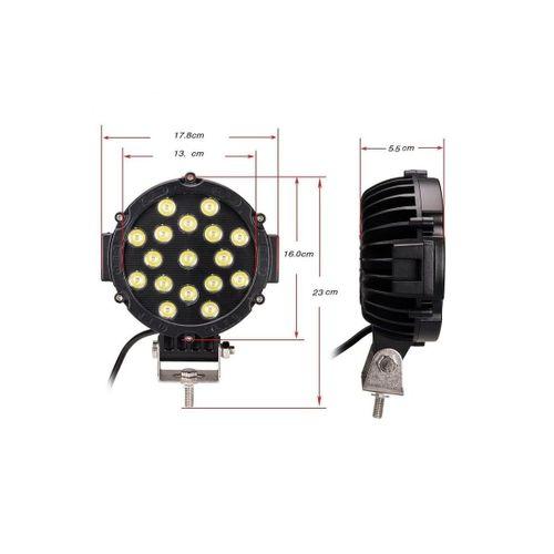 Off Road Sis Lambası Siyah 16 Cm Yuvarlak 17 Led 1 Adet