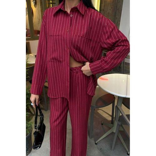 Palazzo Pantolonlu Çizgili Takım 10092