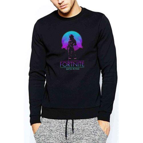 Fortine Battle Royale Baskılı Siyah Erkek Sweatshirt