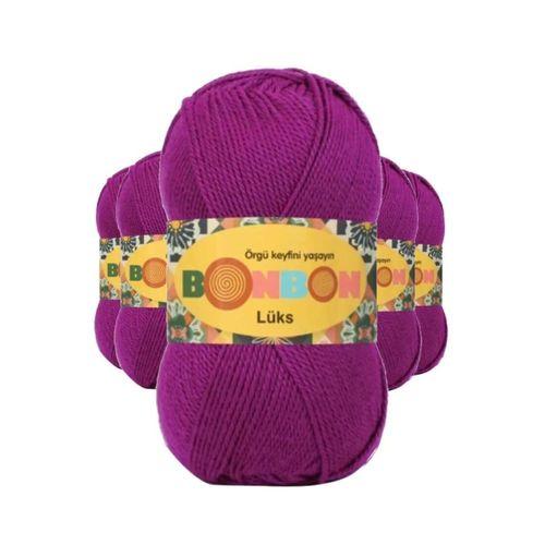 5 Adet Lüks Patik İpi Yünü Koyu Fuşya 98677 - bonbon mudanis