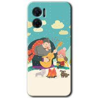 Potkal Hediye Fabrikası Xiaomi Redmi Note 11E HD Baskılı Kılıf + 9D Tam Ekran Koruyucu - Kış Pikniği