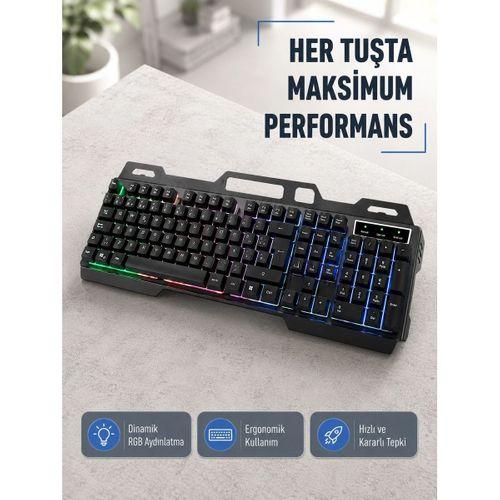 Rgb Aydınlatmalı Klavye Mouse Seti – Usb Bağlantılı, Türkçe Q, Ayarlanabilir Dpı, Ergonomik Yapı