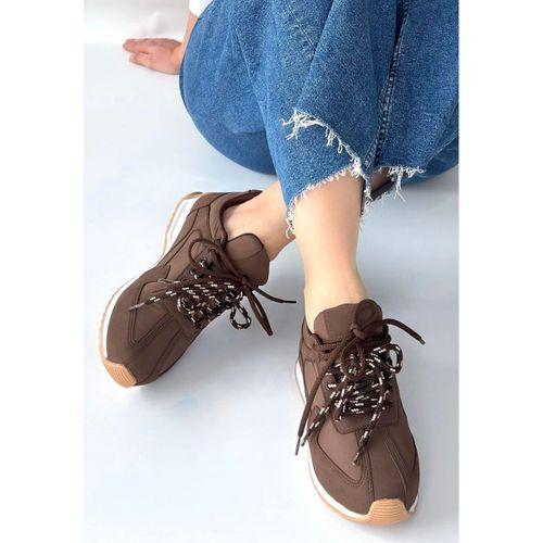 Jeat Kahverengi  Nubuk Bağcıklı Spor Ayakkabı