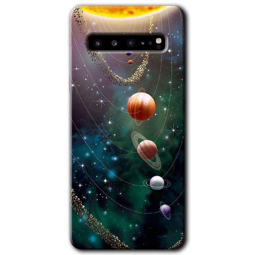 MRCİLETİSİM MRCİLETİSİM Samsung Galaxy S10 Plus Kılıf HD Desen Baskılı Arka Kapak + Temperli Cam - Cosmos