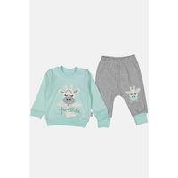 Zürafa Nakışlı % 100 Pamuk Kız Bebek Takımı