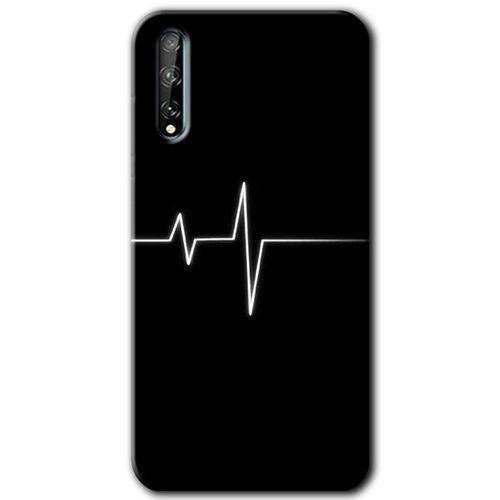 MRCİLETİSİM Huawei Y8P Kılıf HD Desen Baskılı Arka Kapak + Temperli Cam - Heart Rytm