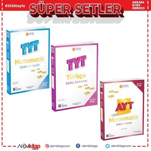 Üç Dört Beş TYT Matematik ile Türkçe ve AYT Edebiyat Soru Bankası 3 Kitap Set