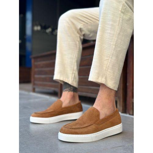 BA0241 Bağcıksız Yüksek Taban Taba Süet Erkek Ayakkabı