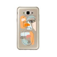 Samsung J7 Colored Art Desenli Premium Şeffaf Silikon Kılıf