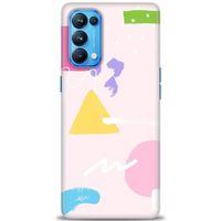 Oppo Reno 5 Pro Kılıf HD Baskılı Kılıf - Üçgen Kare + Tam Ekran Koruyucu