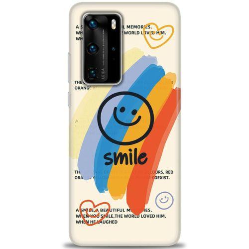 Huawei P40 Pro Kılıf HD Baskılı Kılıf - Smile + Tam Ekran Koruyucu