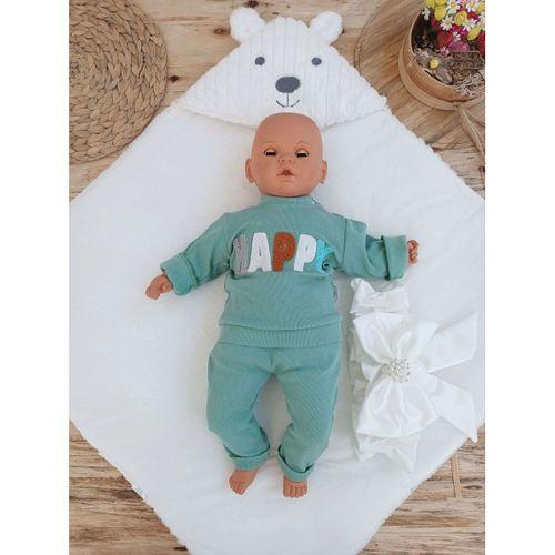 Yenidoğan Beyaz Wool Yün Kumaş Ayıcık Kulaklı Kundak Bebek Battaniyesi Beyaz