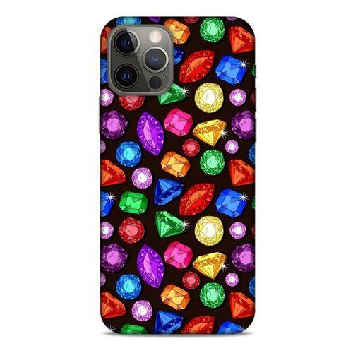 Apple iPhone 12 Pro Kılıf Baskılı Özel Seri Taşlı (5) Koruma Kabı