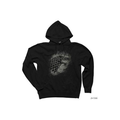 Game of Thrones House Stark Wolf Sigil Siyah Kapşonlu Sweatshirt Hoodie