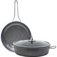 Oms 3 parça Döküm Granit Tava Tencere Seti