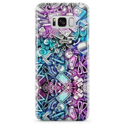 Samsung Galaxy S8 Kılıf Bankacı Doodle Arka Kapak Koruma Desenli Full Koruyucu