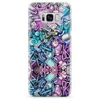 Samsung Galaxy S8 Kılıf Bankacı Doodle Arka Kapak Koruma Desenli Full Koruyucu