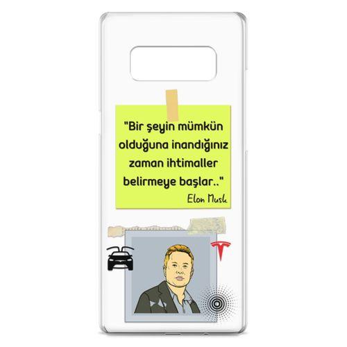 Samsung Galaxy Note 8 Kılıf Caps-Elon Musk Arka Kapak Koruma Desenli Full Koruyucu